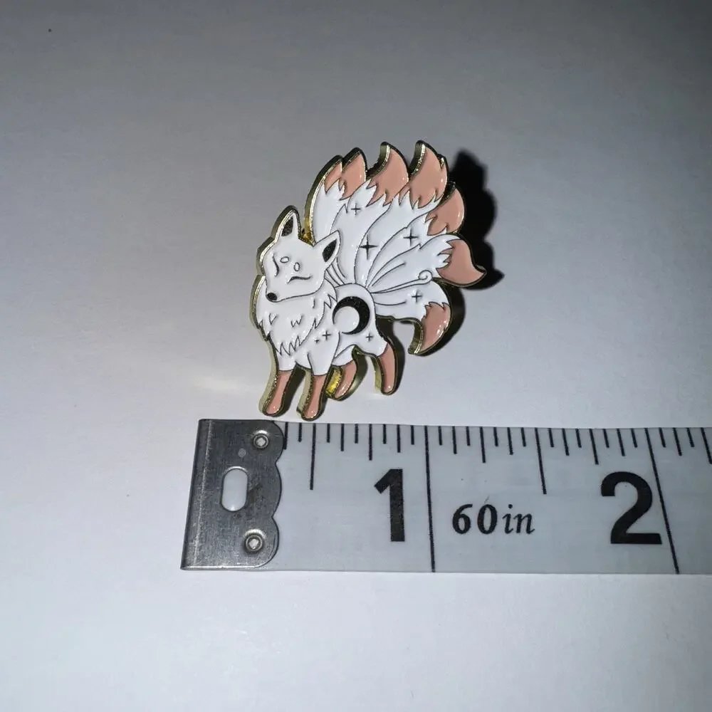 Mystical Moon Fox Pin Brooch